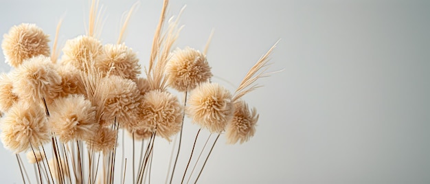 Flauschige Pom-Pom-Pflanzen auf weißem Hintergrund