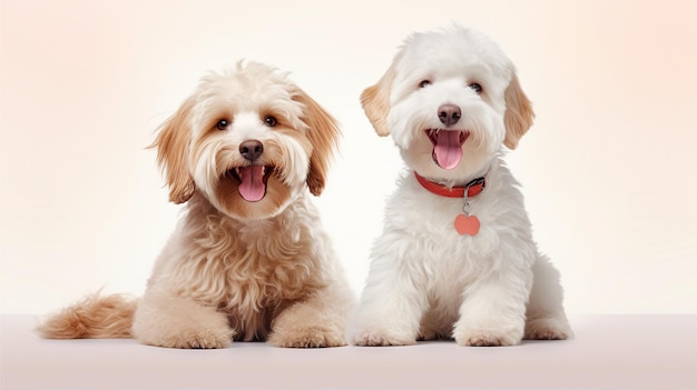 Flauschiger Hund, niedliches, gepflegtes Haustier, isolierter Hintergrund