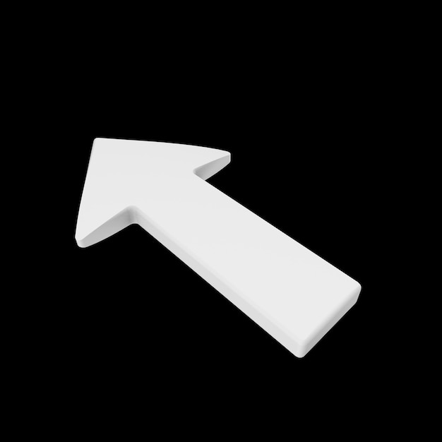 Flecha aislada 3d ilustración renderizado en blanco