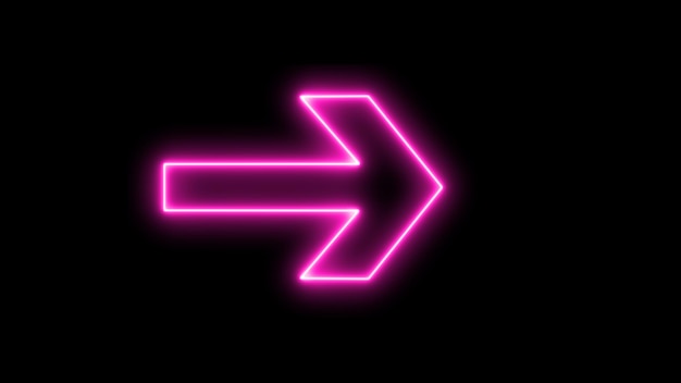 La flecha de color púrpura fuchia apunta a la derecha Ícono de neón parpadeante a la flecha derecha flecha de neón derecha