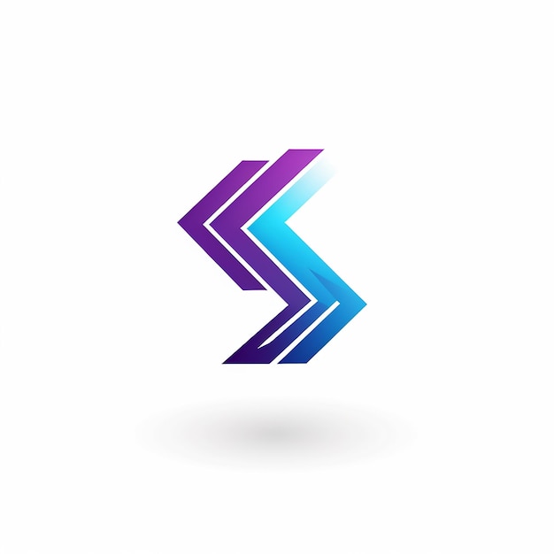 Flecha direita Logotipo Gradiente azul-púrpura Flecha geométrica