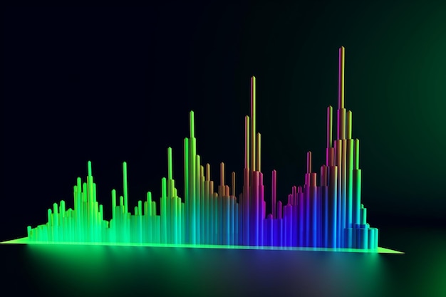 La flecha en el gráfico de negocios 3D significa ganancias y ganancias