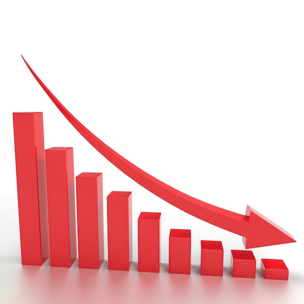 una flecha roja apuntando hacia arriba con un gráfico que dice crecimiento financiero