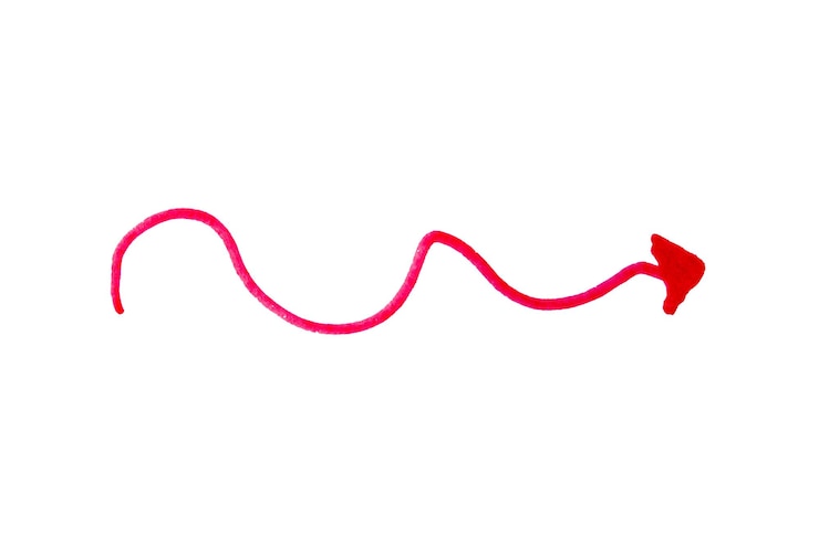 Foto una flecha roja está apuntando a una estrella roja