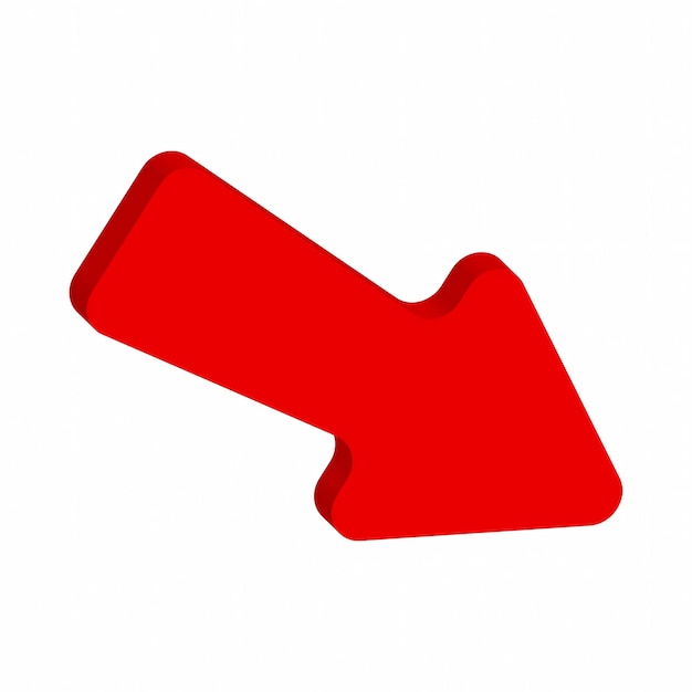 una flecha roja que apunta a la izquierda con un fondo blanco