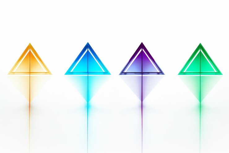 Foto flechas aisladas vibrantes que ilustran el movimiento dinámico en varias direcciones con un diseño minimalista