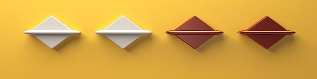 flechas blandas que están coloreadas en varios colores en el estilo de amarillo oscuro y blanco