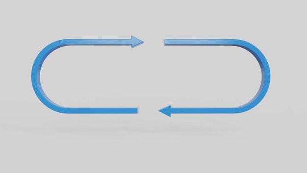 Flechas circulares Icono de actualización Signo de icono de flechas de rotación o símbolo sobre fondo blanco Ilustración 3D