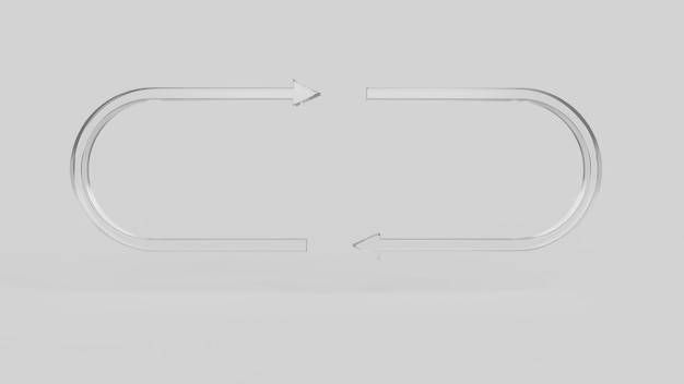 Flechas circulares Icono de actualización Signo de icono de flechas de rotación o símbolo sobre fondo blanco Ilustración 3D