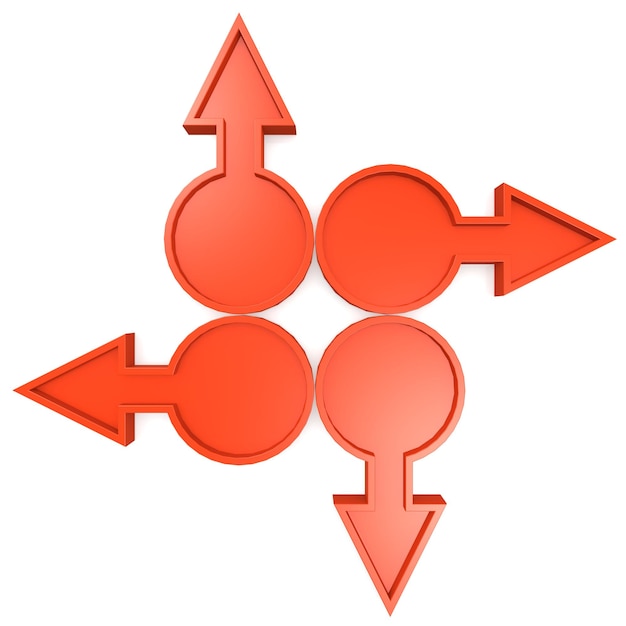 Flechas circulares rojas