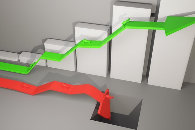 Flechas de concepto de dirección diferente