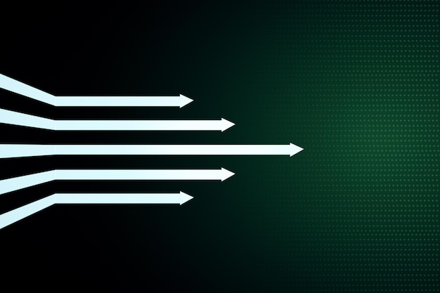 Flechas digitales sobre fondo verde