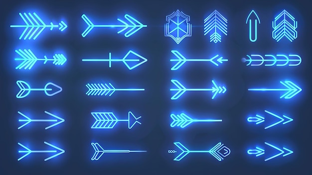 Las flechas son grandes iconos de conjunto negro el icono de la flecha las flechas simples modernas la colección de vectores de flecha el cursor la ilustración