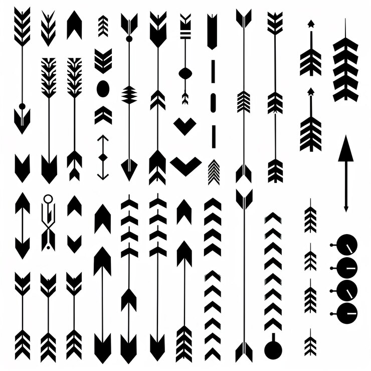 Foto las flechas son grandes iconos de conjunto negro el icono de la flecha las flechas simples modernas la colección de vectores de flecha el cursor la ilustración