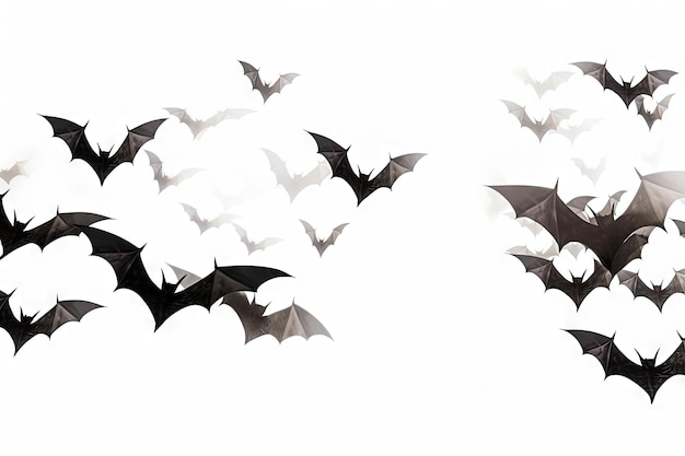 Fledermäuse schwarz fliegender weißer Hintergrund Halloween-Dekor gruselige Idee