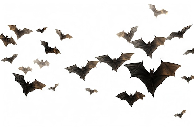 Fledermäuse schwarz fliegender weißer Hintergrund Halloween-Dekor gruselige Idee