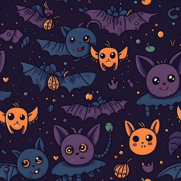 Fledermaus-Cartoon-Stile mit Halloween-Muster