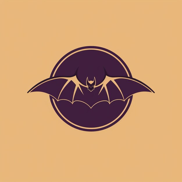 Fledermaus-Logo-Vektor in flacher Farbe