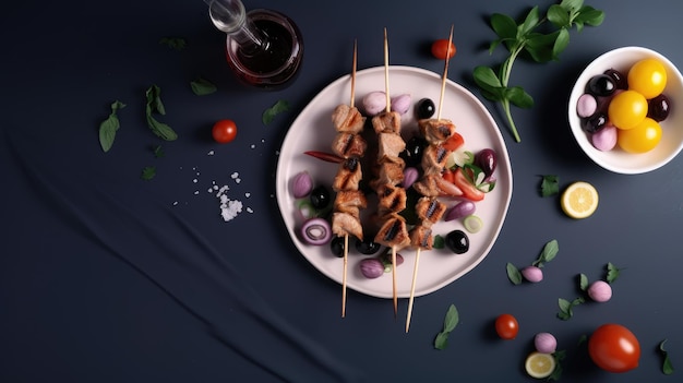 Fleisch Kebab griechische Souvlaki