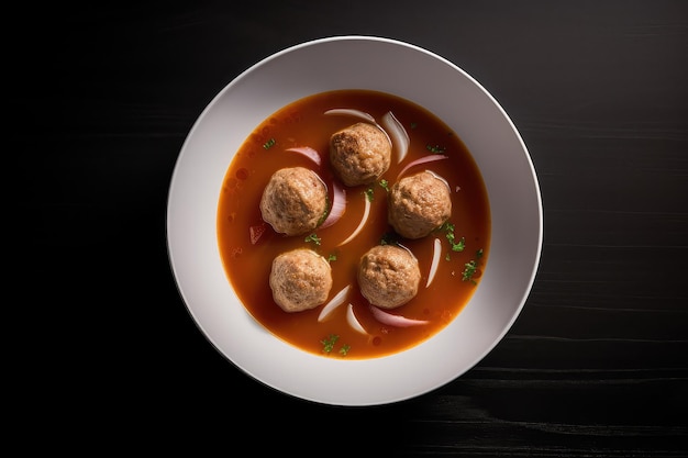 Fleischbällchensuppe Mexikanische Albondigas Würziges Essen mit Fleischbällchen Fleischbällchensuppe Abstrakte generative Ai-Illustration