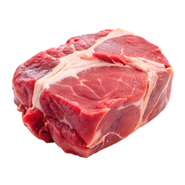 Fleischstücke auf weißem Hintergrund