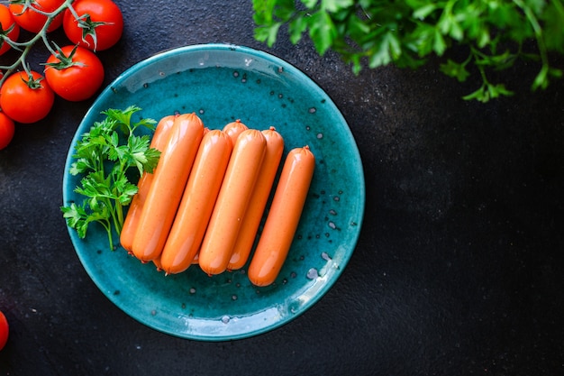 Fleischwürste Schweinefleisch Rindfleisch oder Huhn bereit, gesunde Mahlzeit Snack natürliche Zutat zu essen