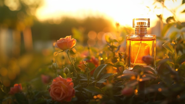 Fleur de The Rose Bulgare by Creed perfume emoldurado por rose AI Generative