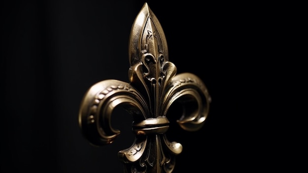 Fleur de lis símbolo oro santos diseño francés logo ilustración imagen AI generado arte