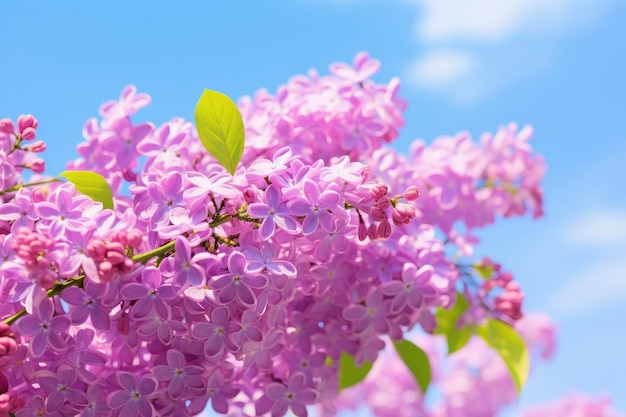 Flieder unter blauem Himmel