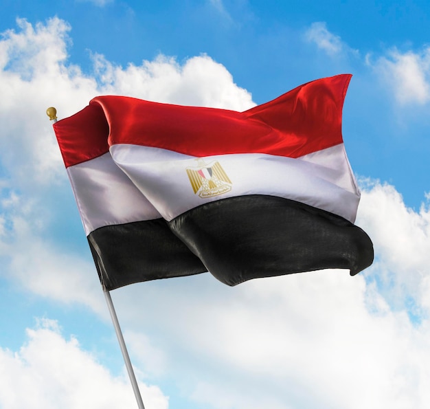 Fliegende Flagge von Ägypten