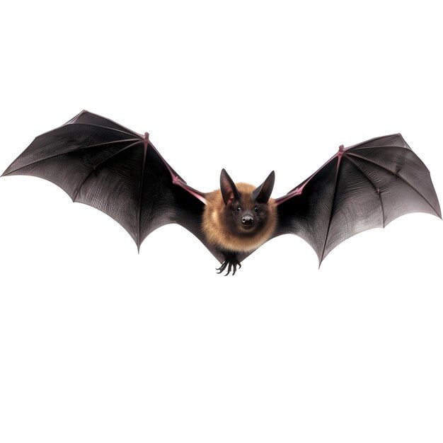 Foto fliegende fledermaus isoliert auf transparentem oder weißem hintergrund