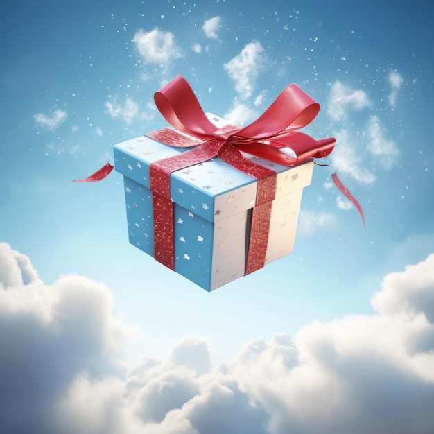 fliegende Geschenkbox