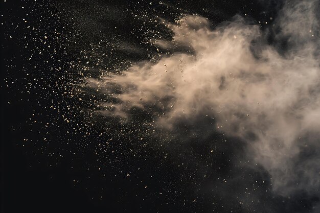 Foto fliegende staub- und trümmerwolken in nahaufnahme isoliert