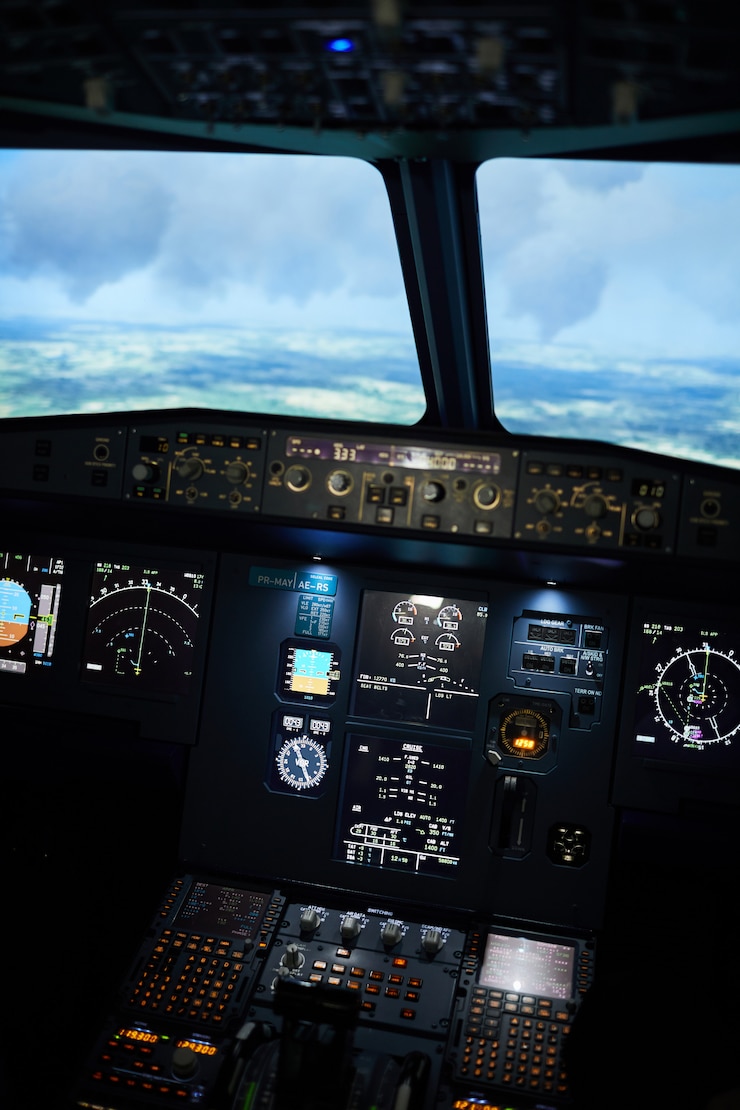 Foto fliegendes flugzeug auf automatik
