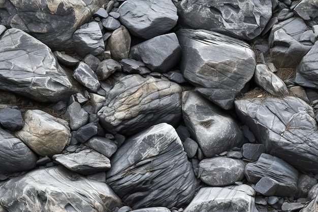 Fliese Nahtloses Muster Kieselsteine am Strand als Hintergrund Nahaufnahme eines Fotos Generative KI