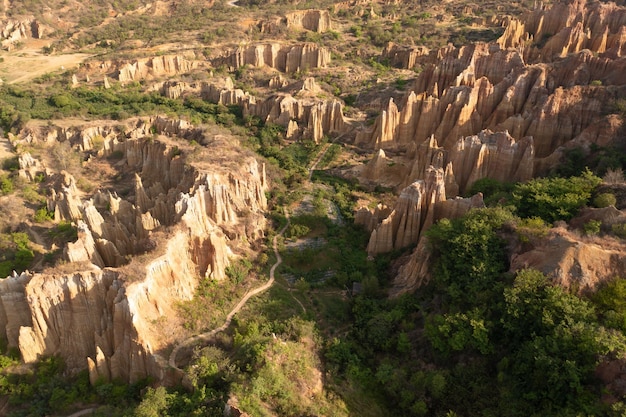 Fließende Erosionslandform in Yunnan, China