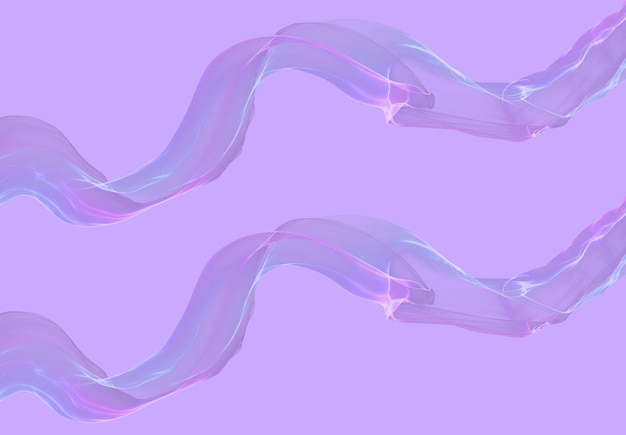 fließende Lavendel- und blaue Wellen auf einem weichen lila Hintergrund, die einen ruhigen und eleganten visuellen Effekt erzeugen