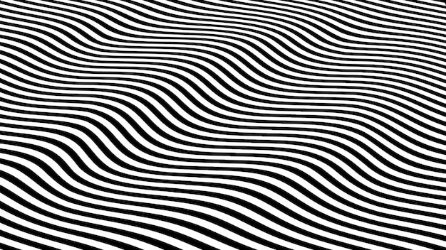 Fließende nahtlose weiße Wellenlinie isoliert auf schwarzem Hintergrund