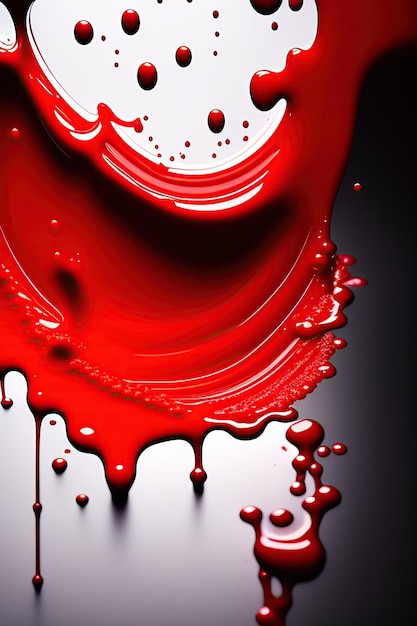 Fließender Blutstropfen oder roter Farbe
