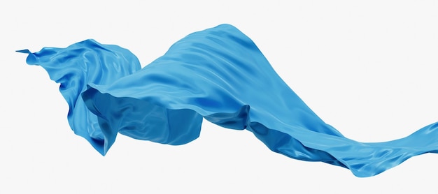 Foto fließendes blaues wellentuch 3d-rendering