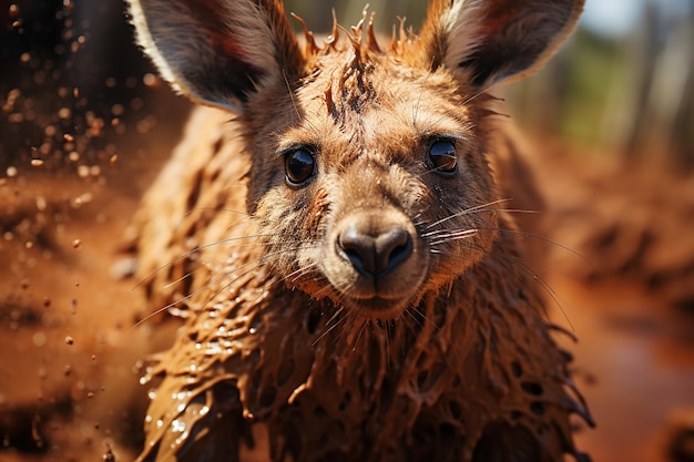 Flinkes Känguru hüpft durch Australien