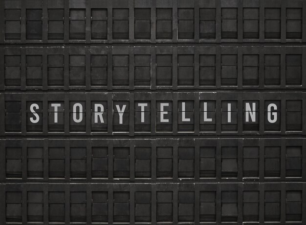 Flip board con texto Storytelling