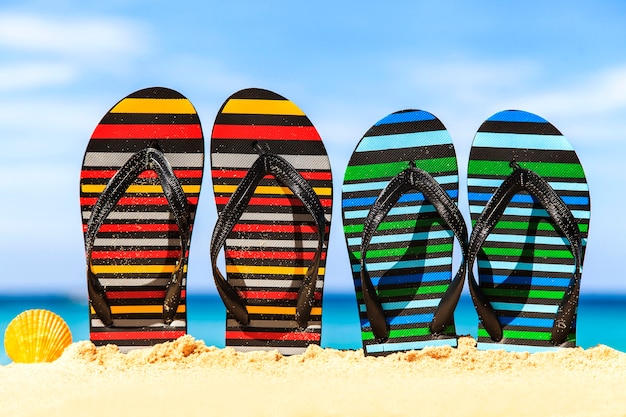 Flip-Flops am Sandstrand