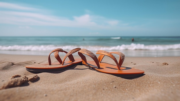 Flip-Flops am Strand im Meer