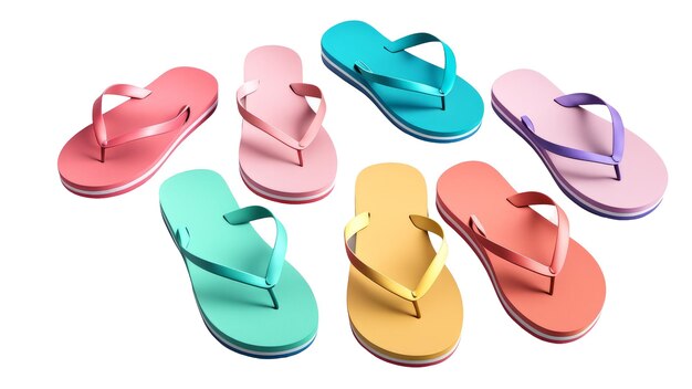 Flip-flops en un fondo blanco aislado