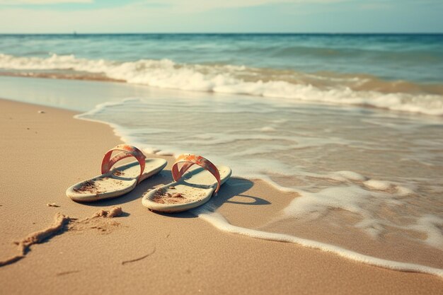 Flip-Flops im Sand am Strand