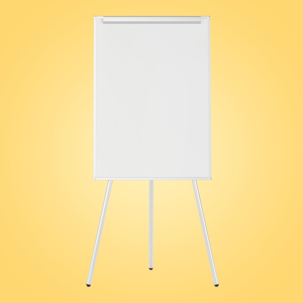 Flipchart branco em branco. ilustração 3d.