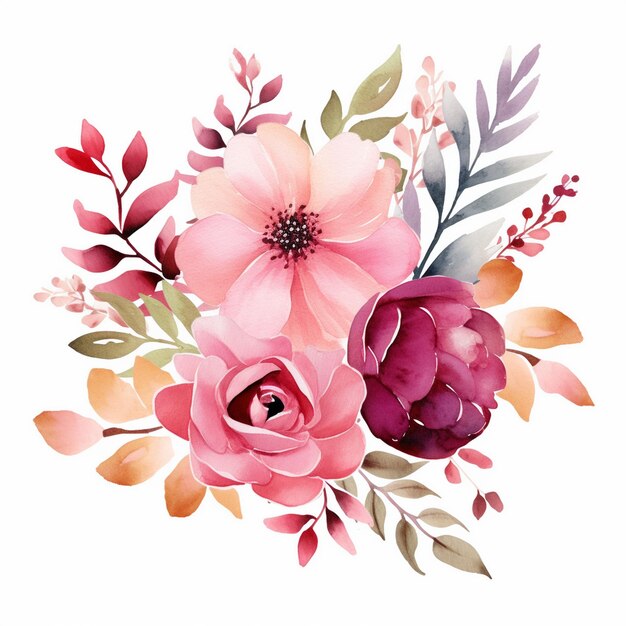 FLIRTY aquarela clipart floral