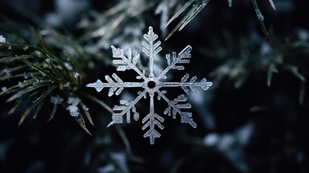 Floco de neve de Natal em fundo desfocado Generativo Ai