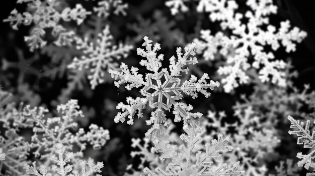 Floco de neve em preto e branco